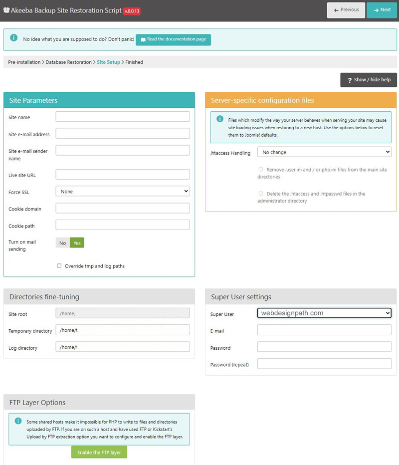 How to unpack Joomla quickstart.jra package, step 7