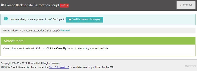 How to unpack Joomla quickstart.jra package, step 8