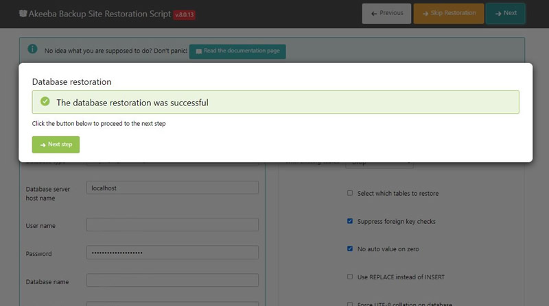 How to unpack Joomla quickstart.jra package, step 6