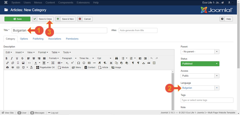 Joomla Install new language 9